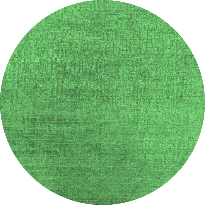 Round Machine Washable Oriental Emerald Green Industrial Area Rugs, wshurb2726emgrn