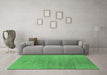 Machine Washable Oriental Emerald Green Industrial Area Rugs in a Living Room,, wshurb2726emgrn
