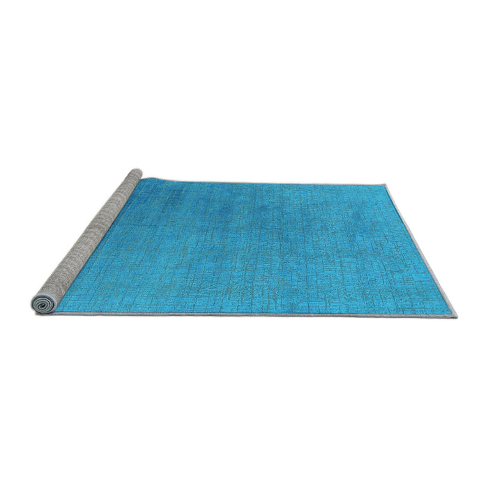 Sideview of Machine Washable Oriental Light Blue Industrial Rug, wshurb2726lblu