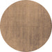 Round Oriental Brown Industrial Rug, urb2726brn