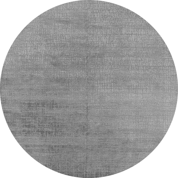 Round Machine Washable Oriental Gray Industrial Rug, wshurb2726gry