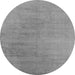 Round Machine Washable Oriental Gray Industrial Rug, wshurb2726gry