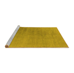 Sideview of Machine Washable Oriental Yellow Industrial Rug, wshurb2726yw