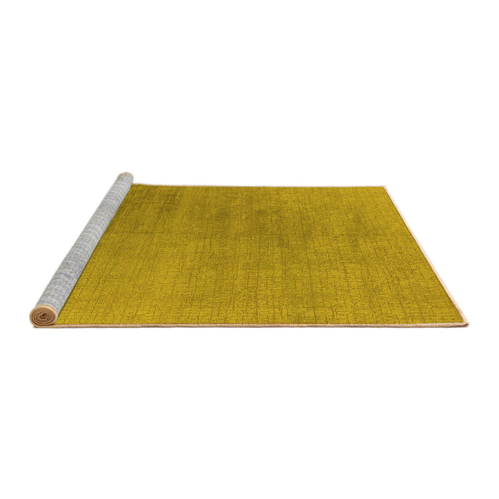Sideview of Machine Washable Oriental Yellow Industrial Rug, wshurb2726yw