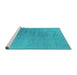 Sideview of Machine Washable Oriental Turquoise Industrial Area Rugs, wshurb2726turq