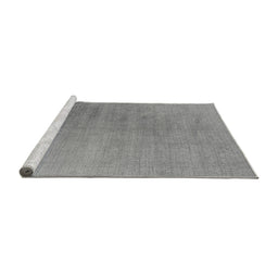 Sideview of Machine Washable Oriental Gray Industrial Rug, wshurb2726gry
