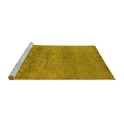 Sideview of Machine Washable Oriental Yellow Industrial Rug, wshurb2727yw