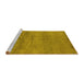 Sideview of Machine Washable Oriental Yellow Industrial Rug, wshurb2727yw