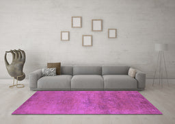 Machine Washable Oriental Purple Industrial Area Rugs in a Living Room, wshurb2727pur