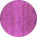 Round Oriental Purple Industrial Rug, urb2727pur