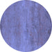 Round Oriental Blue Industrial Rug, urb2727blu