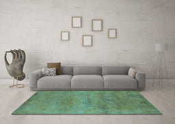 Machine Washable Oriental Light Blue Industrial Rug in a Living Room, wshurb2727lblu