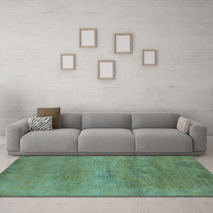 Machine Washable Oriental Light Blue Industrial Rug in a Living Room, wshurb2727lblu