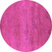 Round Oriental Pink Industrial Rug, urb2727pnk