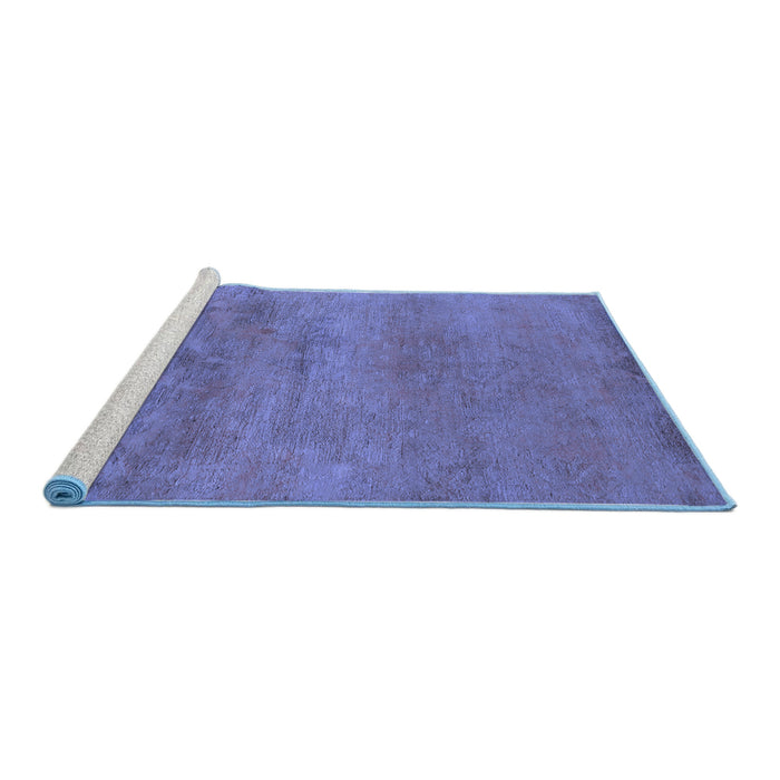 Sideview of Machine Washable Oriental Blue Industrial Rug, wshurb2727blu