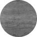 Round Machine Washable Oriental Gray Industrial Rug, wshurb2727gry