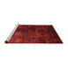 Sideview of Machine Washable Industrial Modern Red Rug, wshurb2728