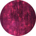 Round Oriental Pink Industrial Rug, urb2728pnk