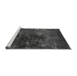 Sideview of Machine Washable Oriental Gray Industrial Rug, wshurb2728gry