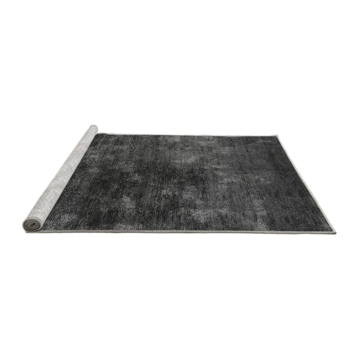 Sideview of Machine Washable Oriental Gray Industrial Rug, wshurb2728gry
