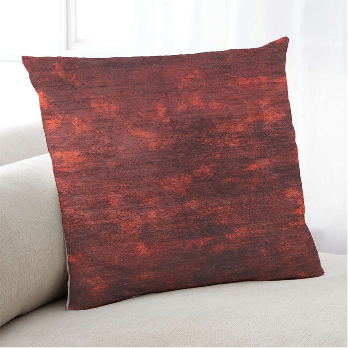 Lifestyle Image of Mid-Century Modern Urban Square Red Throw Pillow, 18 inch by 18 inch, pwurb2728