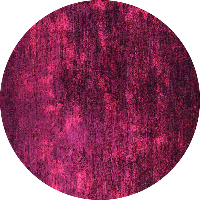 Round Machine Washable Oriental Pink Industrial Rug, wshurb2728pnk
