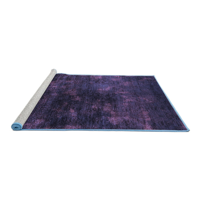 Sideview of Machine Washable Oriental Blue Industrial Rug, wshurb2728blu