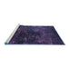 Sideview of Machine Washable Oriental Blue Industrial Rug, wshurb2728blu