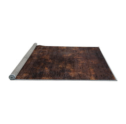 Sideview of Machine Washable Oriental Light Blue Industrial Rug, wshurb2728lblu