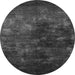 Round Oriental Gray Industrial Rug, urb2728gry