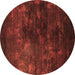 Round Oriental Brown Industrial Rug, urb2728brn