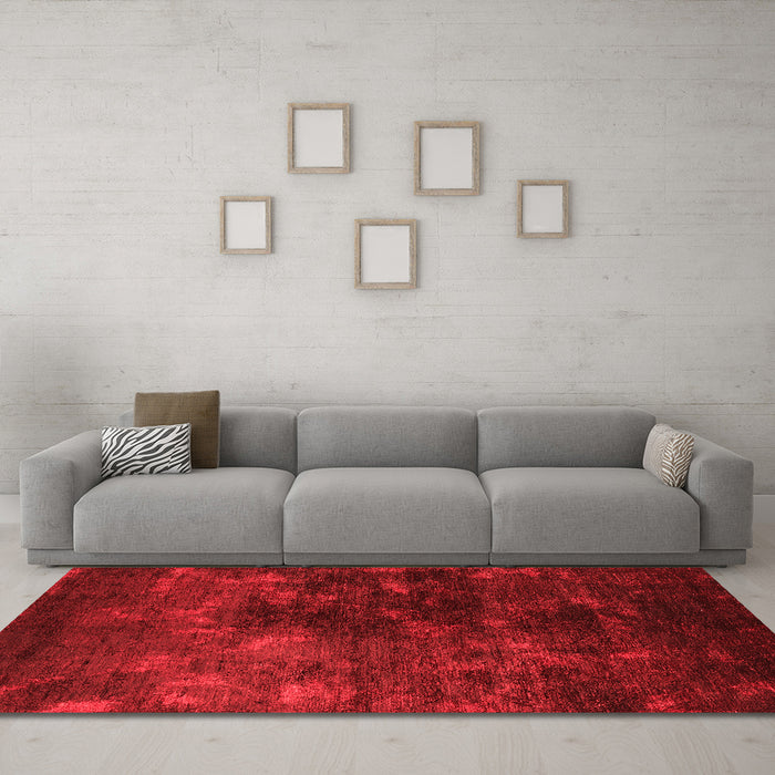 Industrial Red Washable Rugs