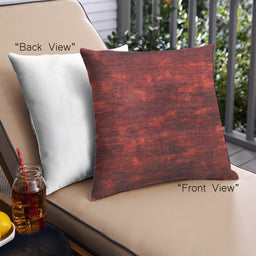 Front View of Mid-Century Modern Urban Square Red Throw Pillow, 18 inch by 18 inch, pwurb2728