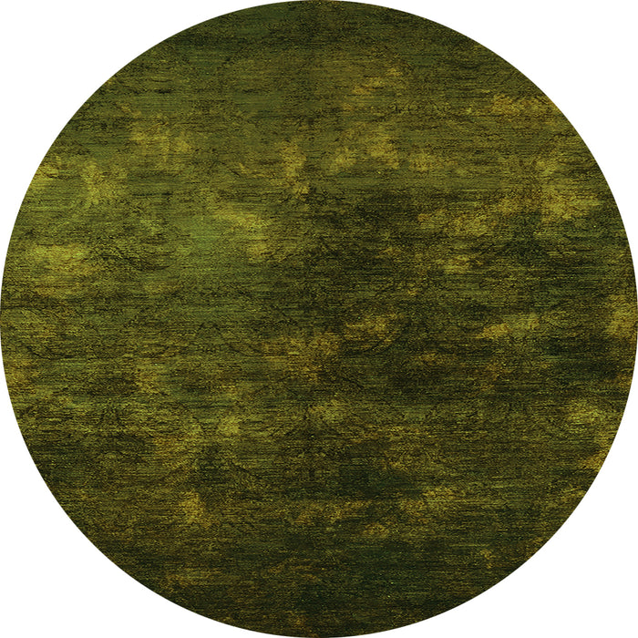 Round Oriental Green Industrial Rug, urb2728grn