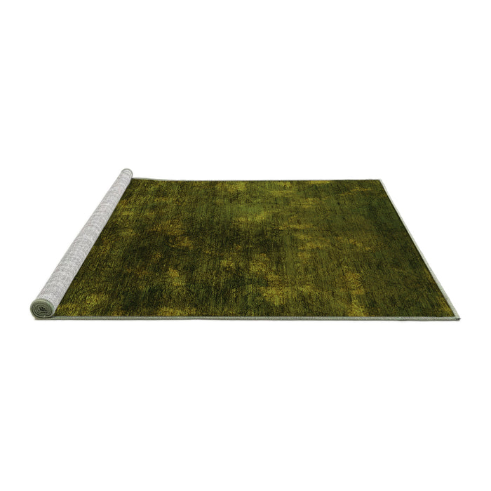 Sideview of Machine Washable Oriental Green Industrial Area Rugs, wshurb2728grn