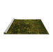 Sideview of Machine Washable Oriental Green Industrial Area Rugs, wshurb2728grn