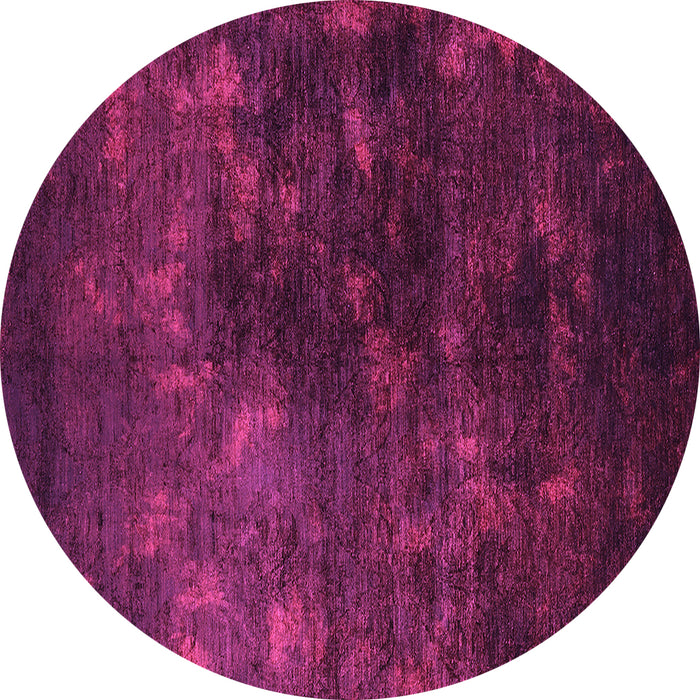 Round Machine Washable Oriental Purple Industrial Area Rugs, wshurb2728pur