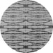 Round Machine Washable Oriental Gray Industrial Rug, wshurb2729gry