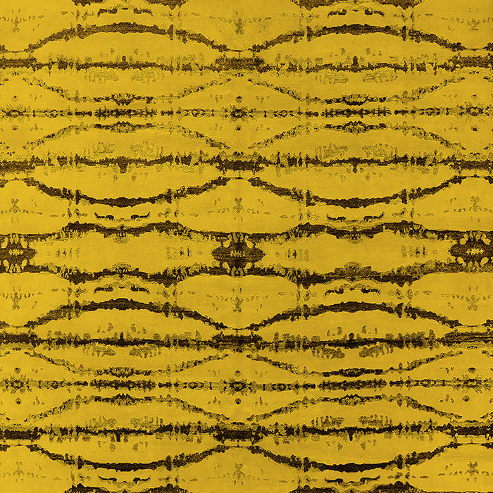 Machine Washable Oriental Yellow Industrial Rug, wshurb2729yw
