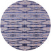 Round Mid-Century Modern Lilac Purple Oriental Rug, urb2729