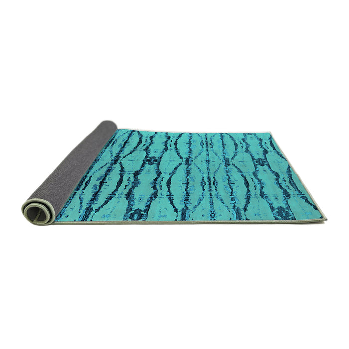 Sideview of Oriental Turquoise Industrial Rug, urb2729turq