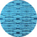 Round Oriental Light Blue Industrial Rug, urb2729lblu