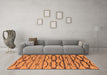 Machine Washable Oriental Orange Industrial Area Rugs in a Living Room, wshurb2729org