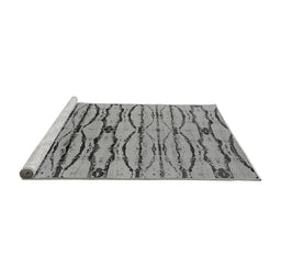 Sideview of Machine Washable Oriental Gray Industrial Rug, wshurb2729gry