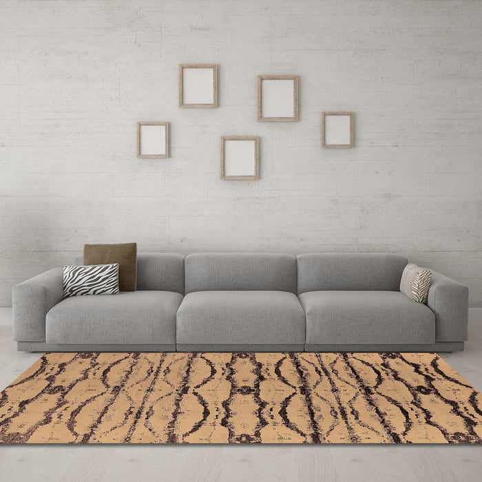 Machine Washable Oriental Brown Industrial Rug in a Living Room,, wshurb2729brn