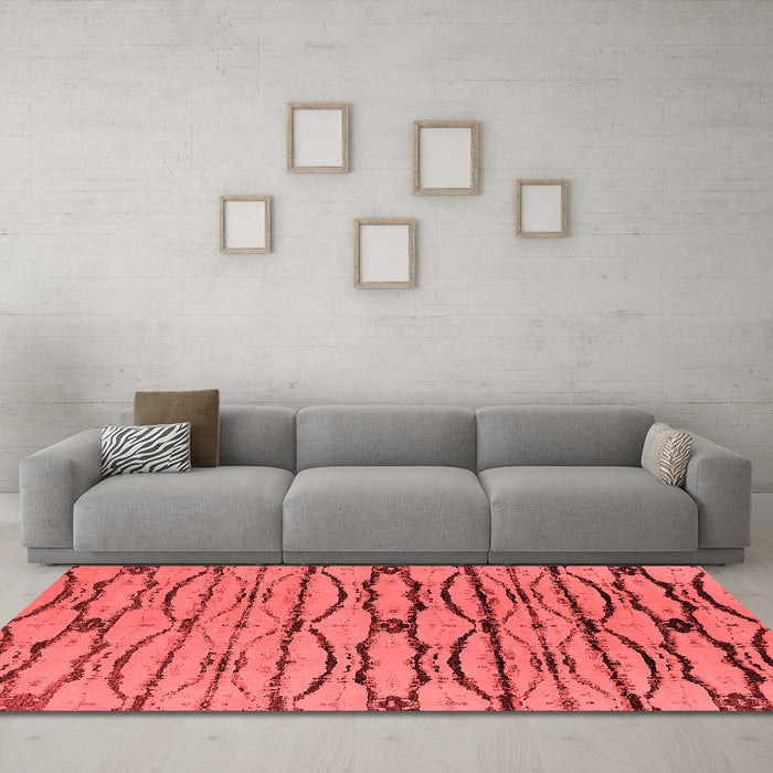 Industrial Red Washable Rugs