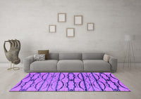 Machine Washable Oriental Purple Industrial Rug, wshurb2729pur