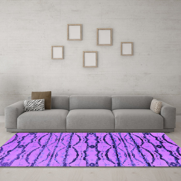 Machine Washable Oriental Purple Industrial Area Rugs in a Living Room, wshurb2729pur