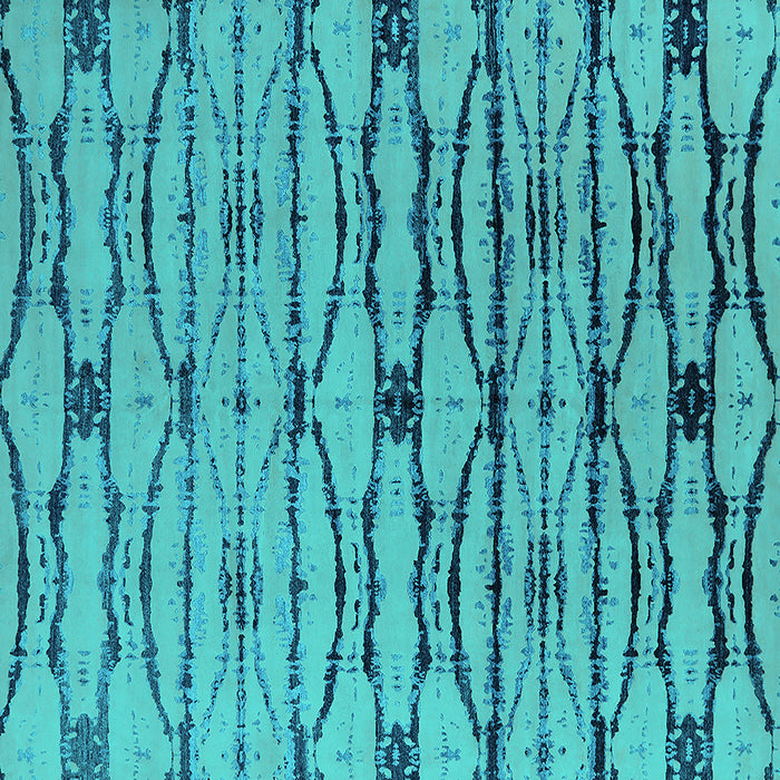 Square Machine Washable Oriental Turquoise Industrial Area Rugs, wshurb2729turq