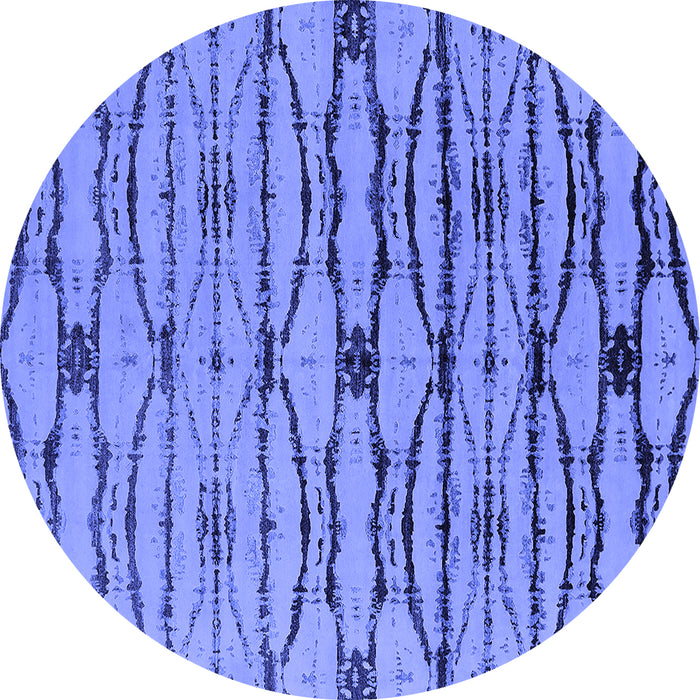 Round Oriental Blue Industrial Rug, urb2729blu
